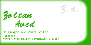 zoltan aved business card