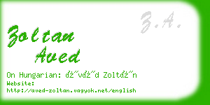 zoltan aved business card